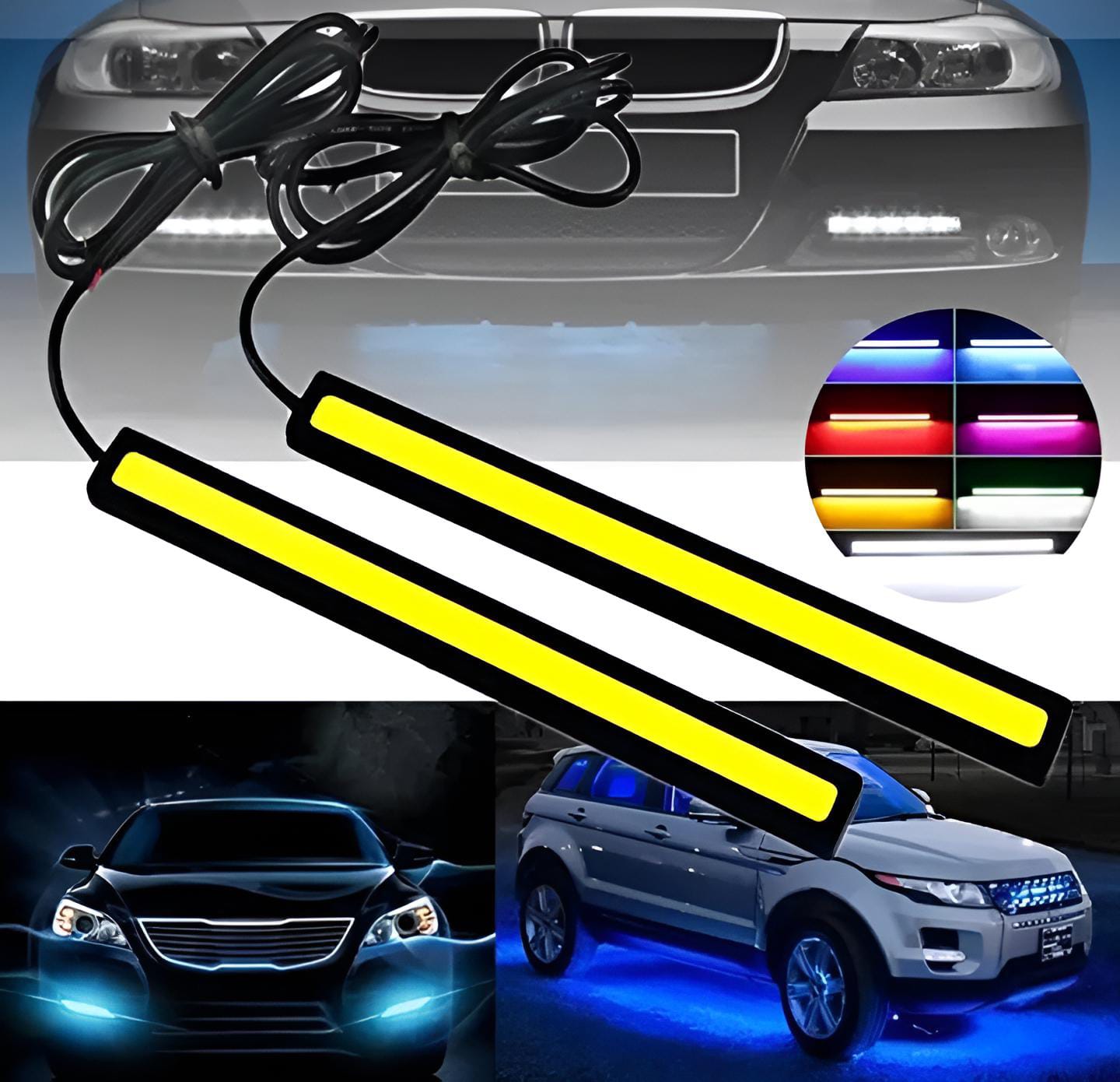 2/4 pcs LED Strip Light  For Motorcycles, Cars Waterproof LED Light Universal Fitment