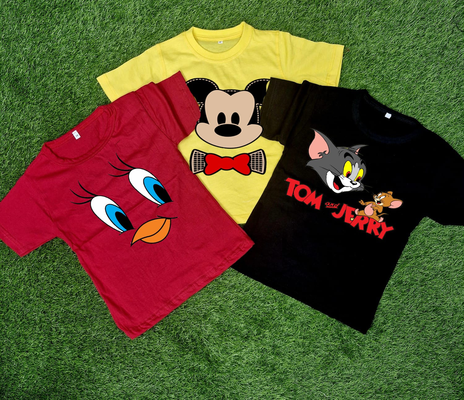 Pack Of 3 Kid Summer T-shirt Looney Tunes Tweety  Face T-Shirt